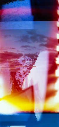 a blurry image of a boat in the water